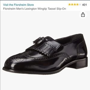 FLORSHEIM Slip on Lexington Kiltie size 10D, color: Black.  Leather upper